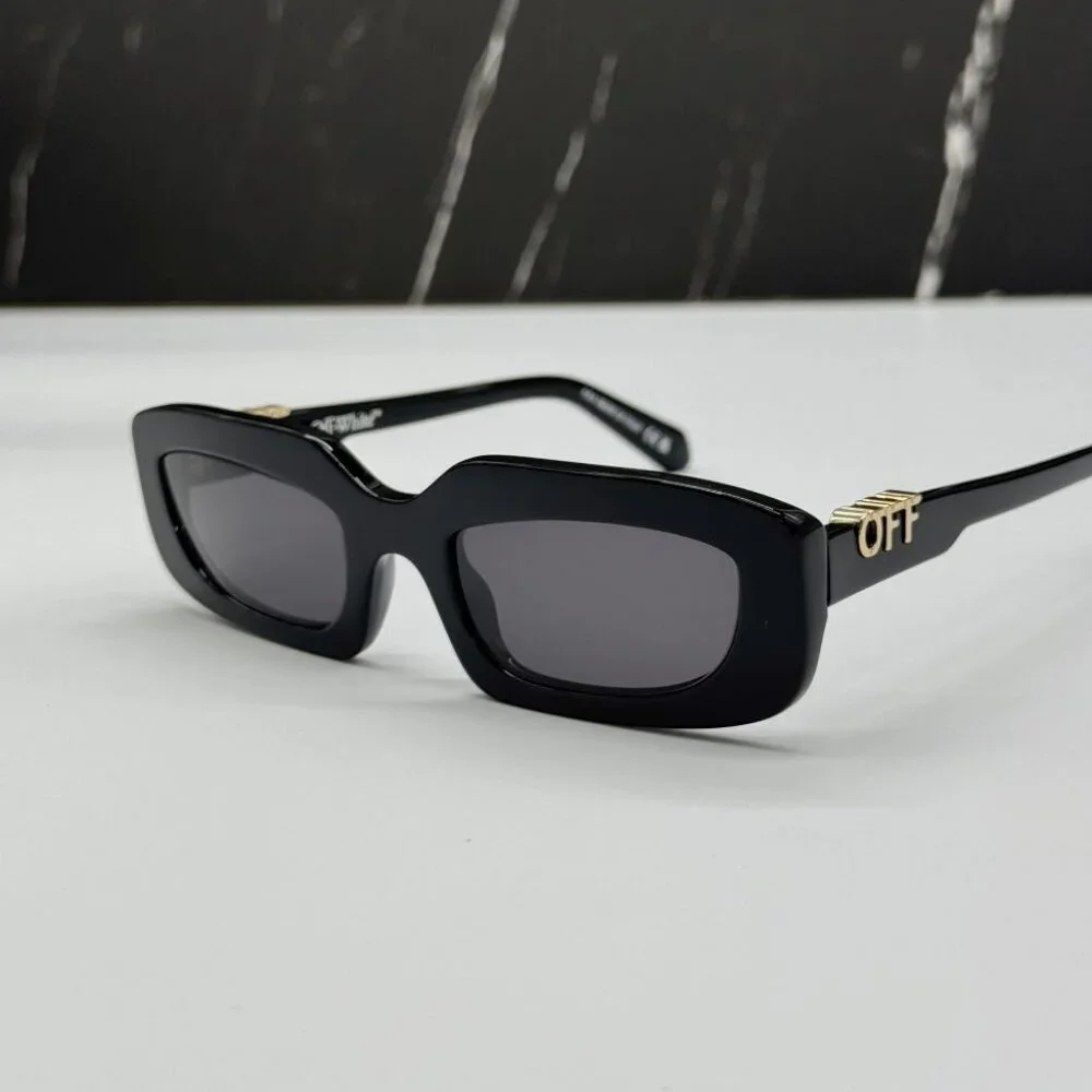 NEW OFF-WHITE OERI13C RENTON 1007 SUNGLASSES WOMEN OVAL BLACK EYEWEAR